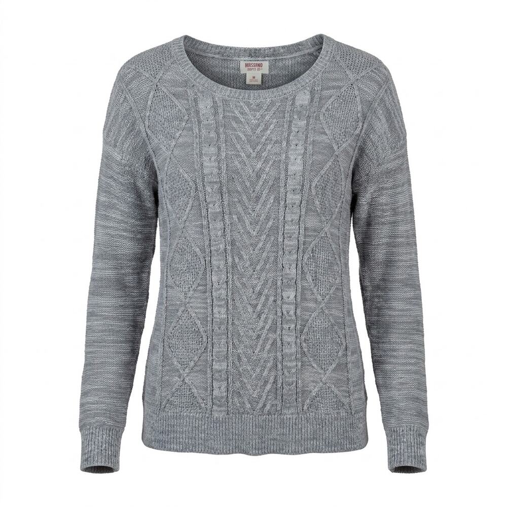 Mossimo Supply Co. Gray Cable Knit Pullover Sweater Women Size M